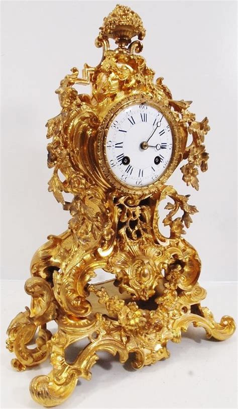 Antique Clocks Mid 19th C French Gold Gilt Ormolu Bronze Mantel Clock