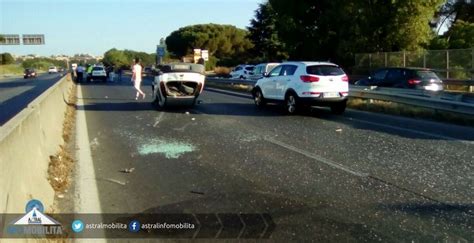 Pontina Grave Incidente Auto Si Ribalta Strada Chiusa E Traffico In Tilt