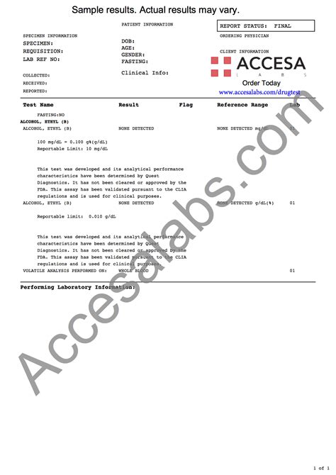 Alcohol Blood Test - Ethyl Alcohol Blood Level | Accesa Labs