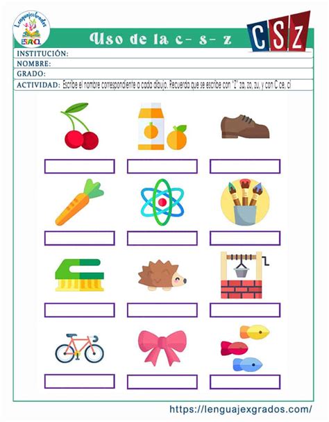 Uso De La C S Z Para Niños Con Ejercicios