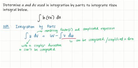 Solved Identify U And D V For Finding The Integral Using Integration By Parts Do Not Evaluate