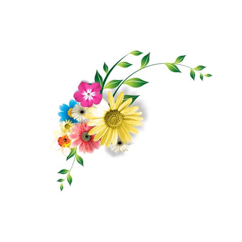 färgglada blommor hörn dekorativ png clipart bild 9357760 PNG