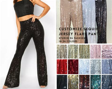 Sequin Flare Pants Custom Sequin Pants Custom Glitter Pants Custom Shiny Sparkle Pants