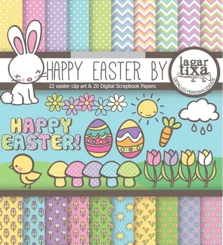 Kit Imprimible Fondo Felices Pascuas Digital Cliparts X En Venta En