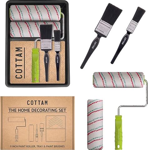 Cottam Paint Roller And Tray Set Emulsion Non Drip Paint Roller