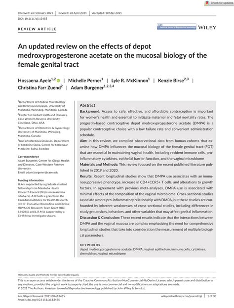 Pdf An Updated Review On The Effects Of Depot Medroxyprogesterone