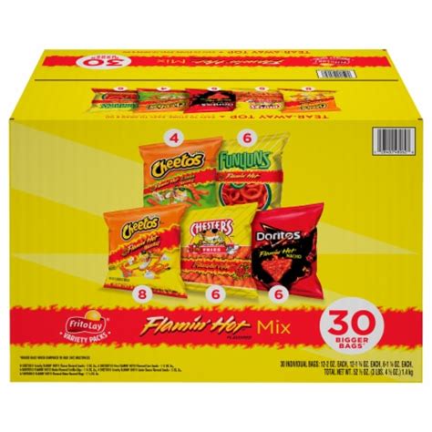 Frito Lay Flamin Hot Mix Chips Variety Pack 30 Ct 1 55 Oz Frys