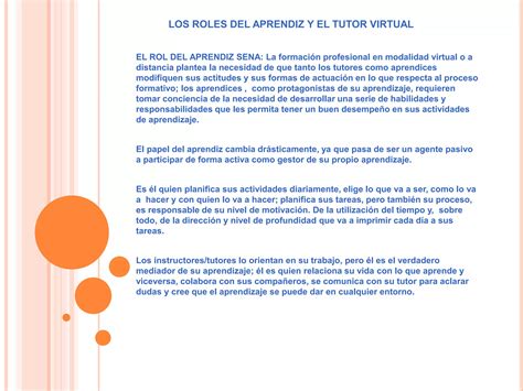 Los Roles Del Aprendiz Y El Tutor Virtual PPT Descarga Gratuita