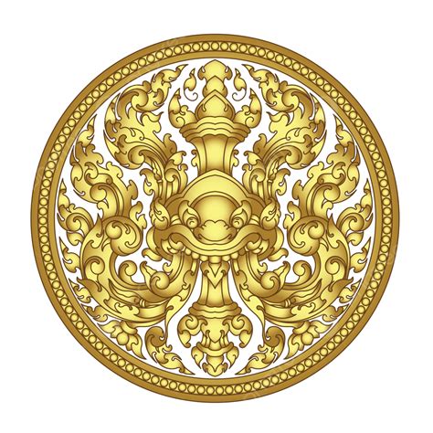 Khmer Golden Giant Ornament In Phni Tes Vector Khmer Golden Giant