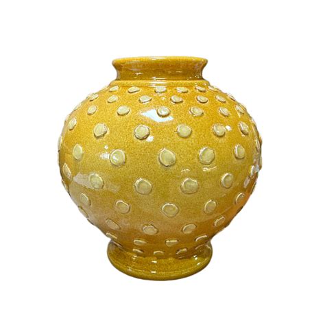 Caramel Round Vase Italian Pottery Outlet