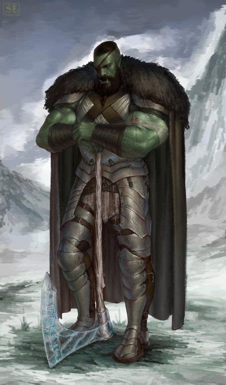 [OC] [Art] My Massive Half Orc Bear Totem Barbarian : DnD Fantasy Portraits, Fantasy Paintings ...