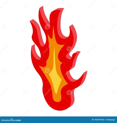 Heat Fire Flame Icon Isometric Style Stock Vector Illustration Of