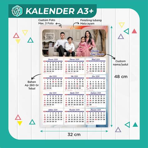 Jual Kalender Custom A3ready Kalender 2024 Custom Aesthetic 1 Lembar 12 Bulan Shopee Indonesia