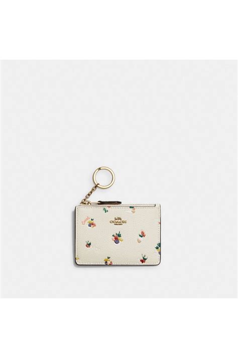 Coach Mini Skinny Id Case With Paint Dab Print Floral Editorialist