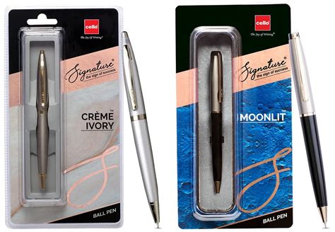 Cello Signature Creme Ivory Ball Pen Blue Ball Pen Pack Of 1