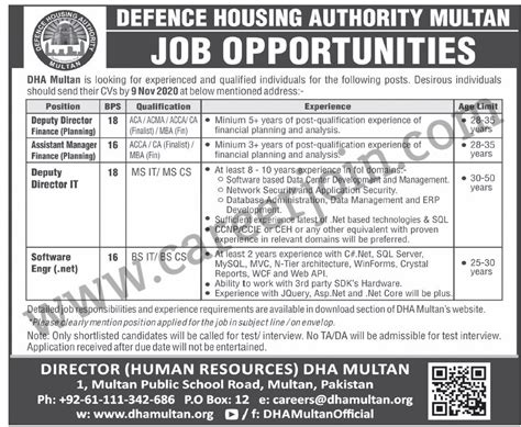 Defence Housing Authority Dha Jobs October 2020