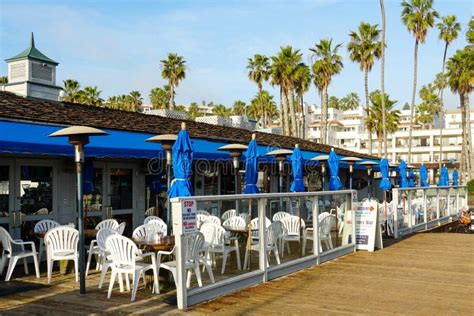 Fisherman`s Restaurant on San Clemente Pier with Beach and Coastline on ...