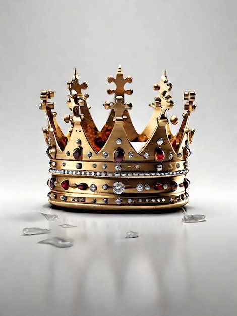 Premium Ai Image Crown With A Broken Crown Isolated On White Background