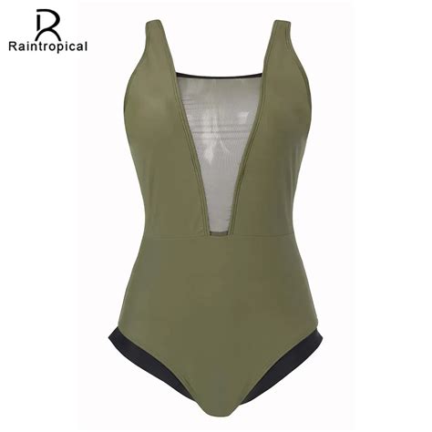 Raintropical Plus Size One Piece Swimsuit Sexy Women Summer Beach Wear