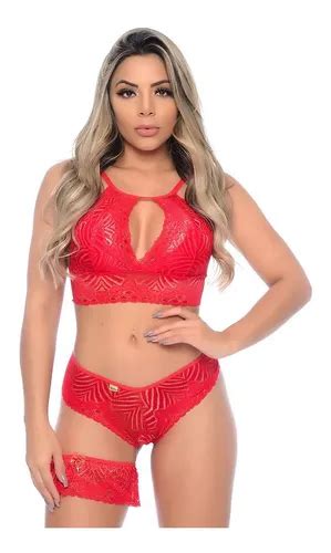 Conjunto Lingerie Feminino Renda Cropped Sensual Persex Mercadolivre