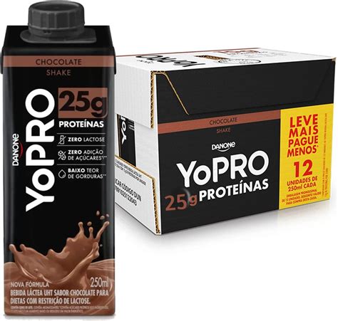 YOPRO Chocolate 25g de Proteínas 250ml 12 unidades Amazon br