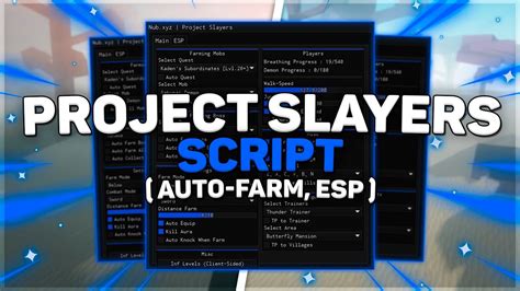 Roblox Project Slayers Script Auto Farm Teleport E Outros