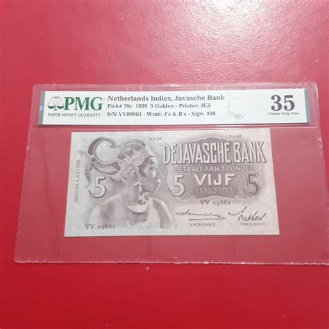 Jual Uang Kertas Kuno 5 Gulden Wayang Tahun 1939 PMG 35 Shopee Indonesia