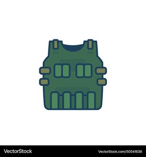 Bulletproof Vest Icon Military Body Armor Vector Image