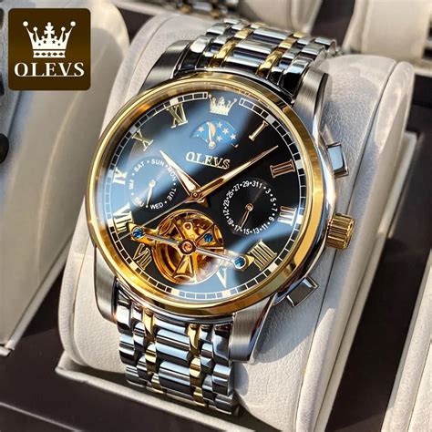 Olevs Montre Existent Pour Homme Modules Seton Tourbillon Remontage M