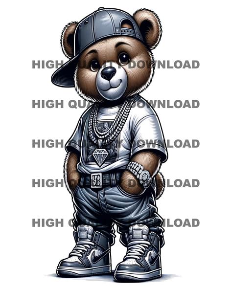 Graffiti Hip Hop Teddy Bear Gangster Teddy Bear Cartoon - Etsy