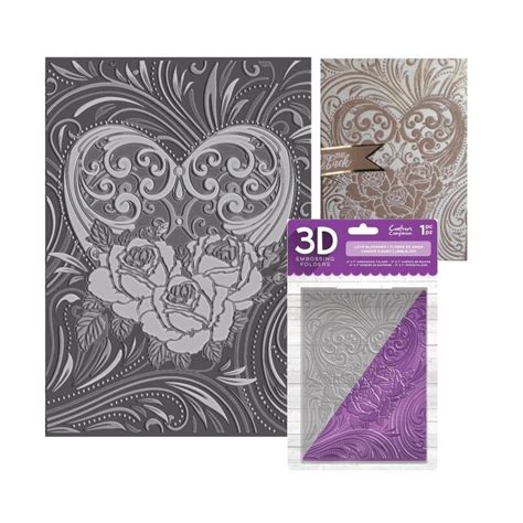 Floral Heart Embossing Folder Love Blossoms Crafter S Companion Folders