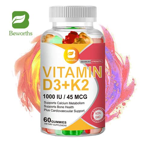 Beworths Vitamin D3k2 Gummies 1000 Iu For Bone And Heart Health Promotes Maintain Muscle