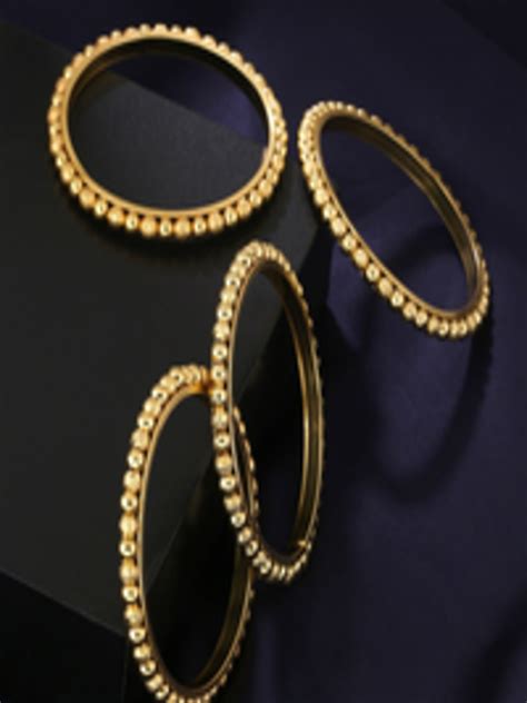 Buy Yellow Chimes Set Of Gold Plated Traditional Bangles Bangle For