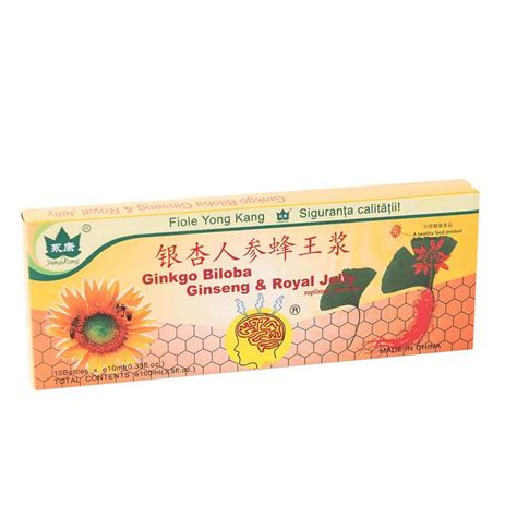 Ginkgo Biloba Ginseng Si Laptisor De Matca 10 Fiole X 10ml Yong Kang