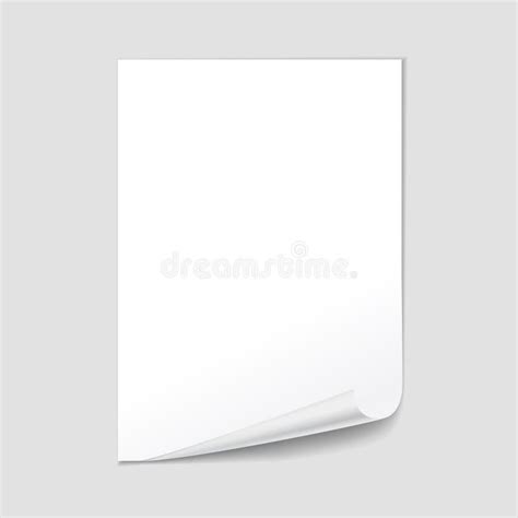 Empty Paper Sheet Blank With Page Curl Realistic Vector Stock Vector