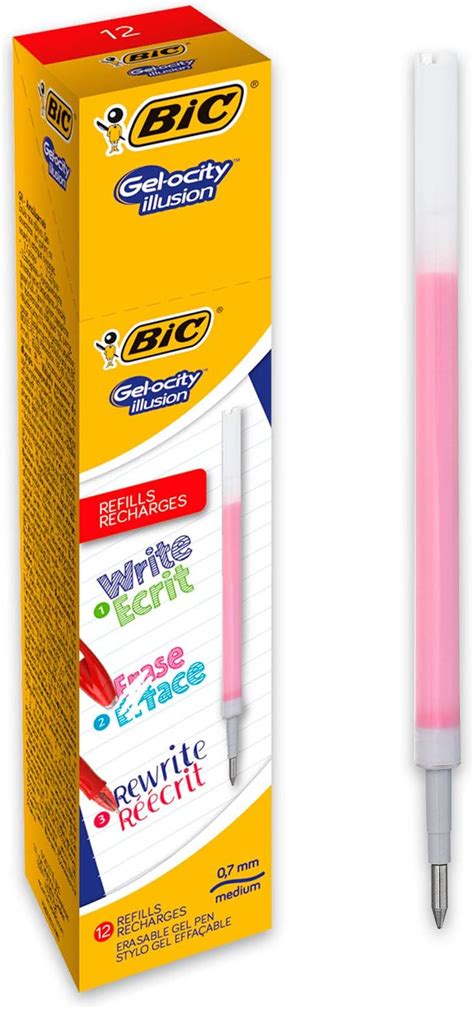 Bic Gel Ocity Illusion Recharges Pour Stylo Gel Effaçable Pointe