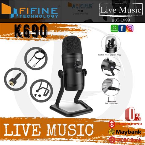 Fifine K690 Usb Microphone With Four Pickup Patterns For Vocals Youtube Streaming Gaming