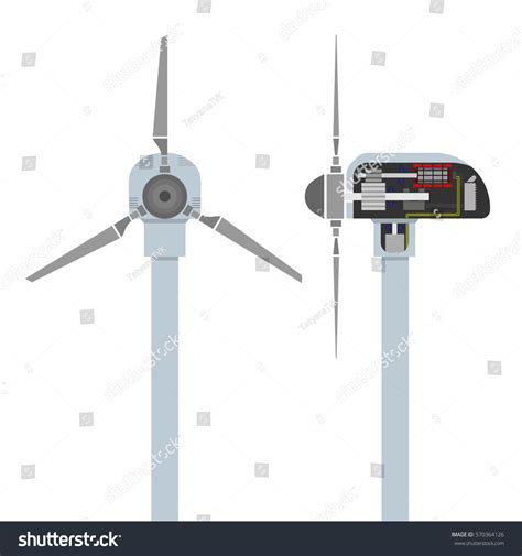 How Work Wind Turbine Infographics Windmill Stock Vector Royalty Free