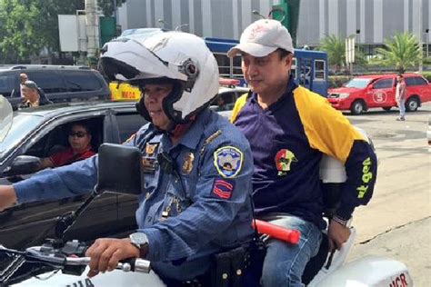 Hot Shot Mmda Chair Francis Tolentino Rides Motorcycle Sans Helmet