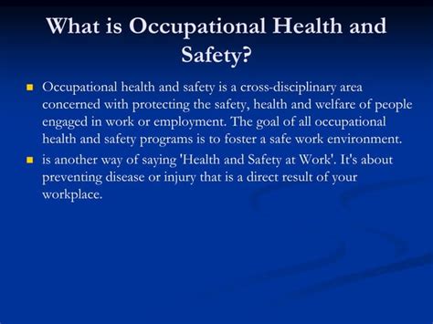 Occupational Health And Safetyppt