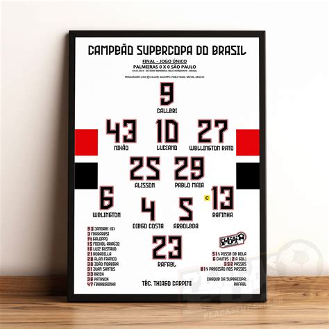 Quadro Escala O Final Campe O Supercopa Do Brasil Placasfut