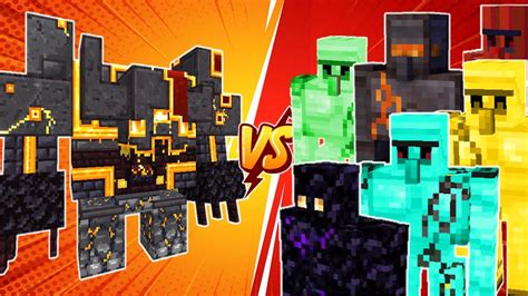 Netherite Monstrosity Vs Extra Golems Minecraft Mob Battle Youtube