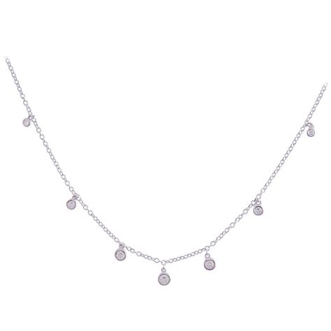 18 Karat White Gold Diamond Simple Strand DBY Necklace For Sale at 1stDibs