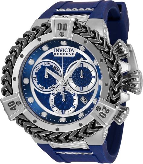 Invicta Reserve Herc Men S Steel Blue Dial Chronograph Quartz Swiss