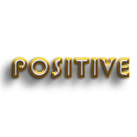 Text Png 3d Vector Positive 3d Lettering Text Effect Golden Outline