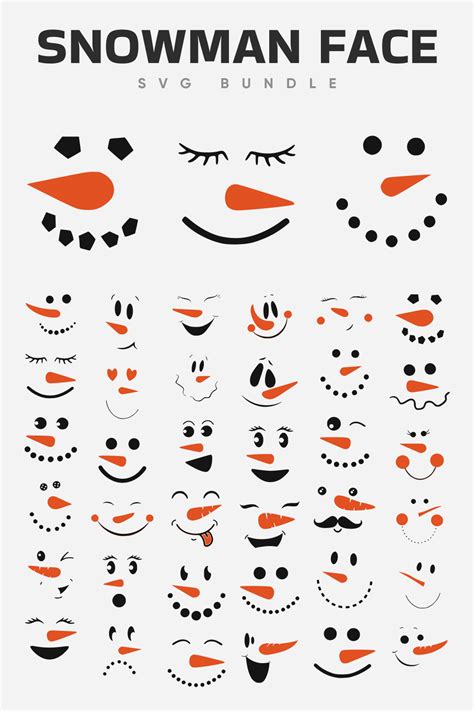 Snowman Face Svg Collection Artofit
