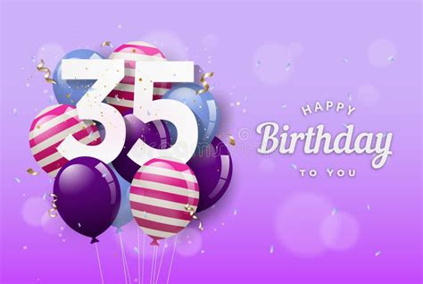 Happy 35th Birthday Greeting Card With Balloons 35 Years Anniversary 35th Celebrating With