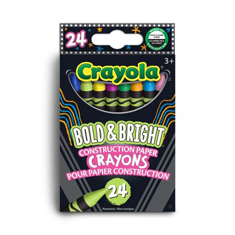 Crayola Bold And Bright Construction Paper Crayons 24 Count Crayola Canada