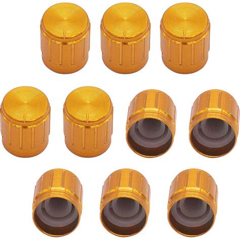 10pcs Gold Knob Cap Aluminum Alloy Potentiometer Rotary Shaft 15x17mm