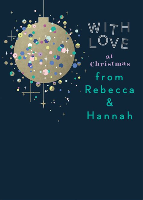Sparkling Bauble Christmas Card Personalised Cards Hallmark Uk